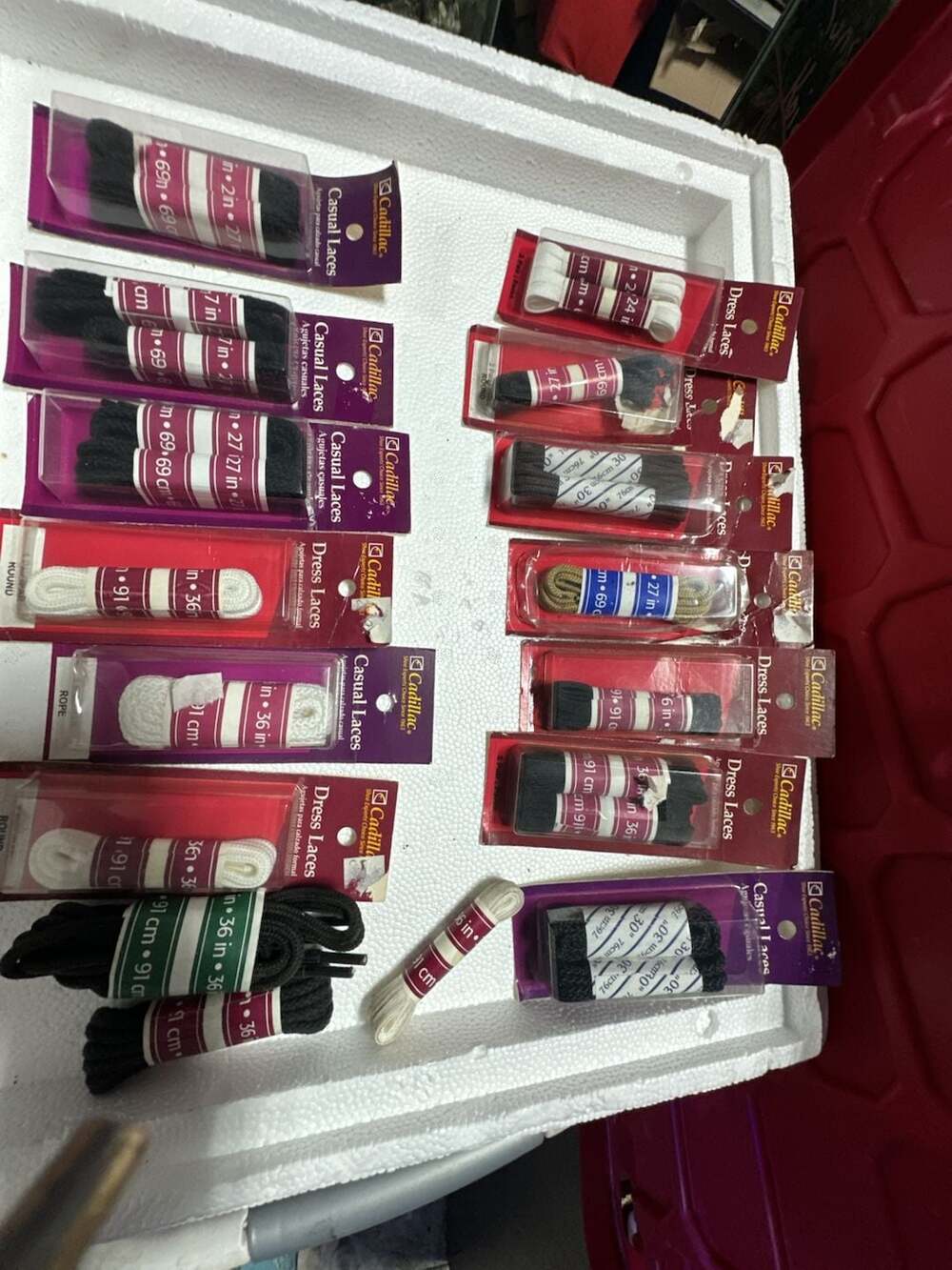 Cadillac Assorted Replacement Shoe Laces Collection (Lot of 16 Packs)